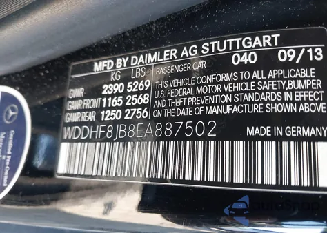 2014 Mercedes-Benz E 350 4Matic из США, поврежденный, VIN WDDHF8JB8EA887502